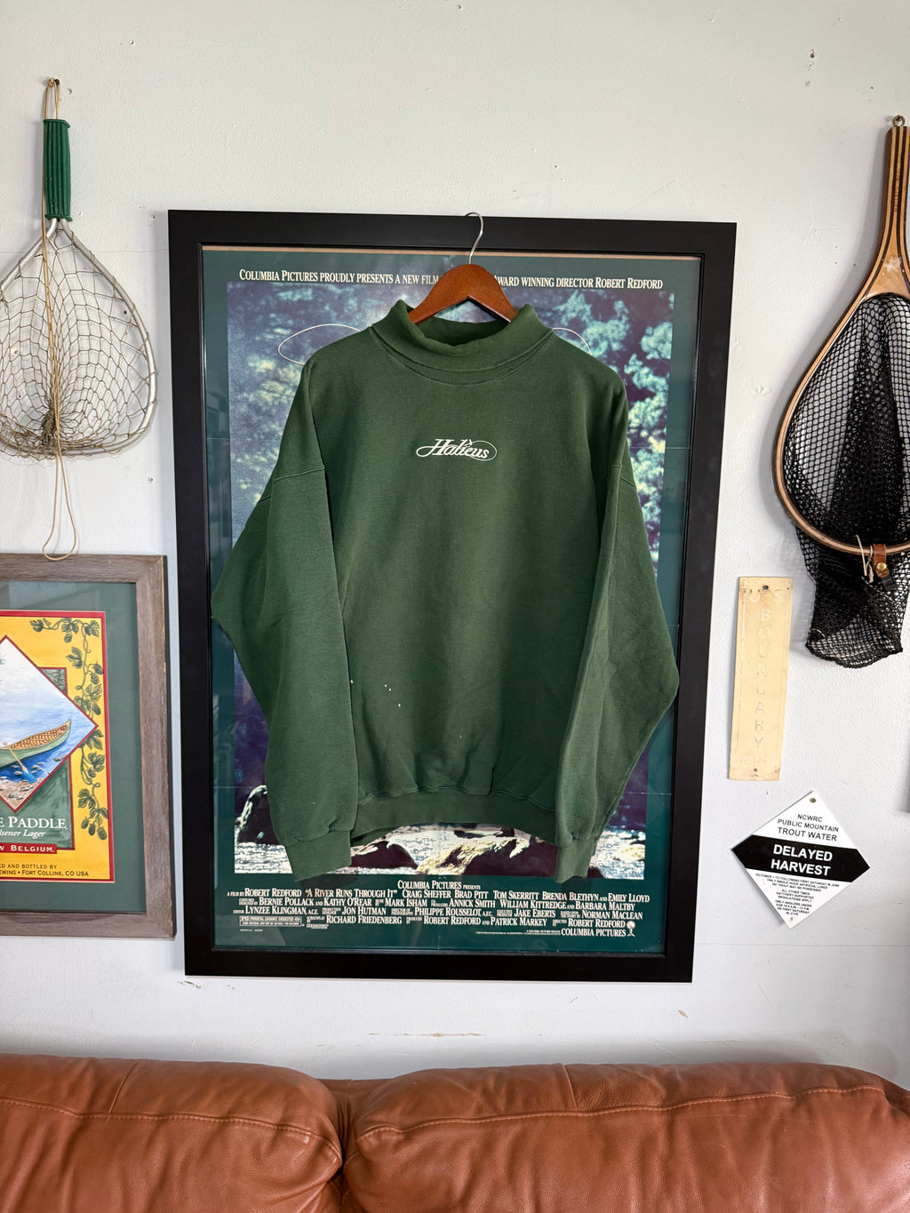 Vintage Green Mockneck Sweatshirt