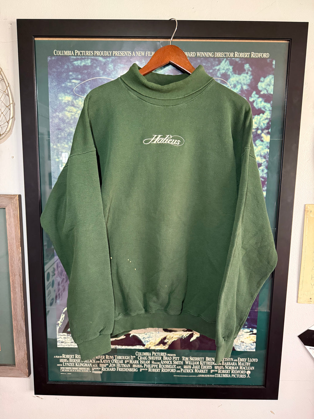 Vintage Green Mockneck Sweatshirt