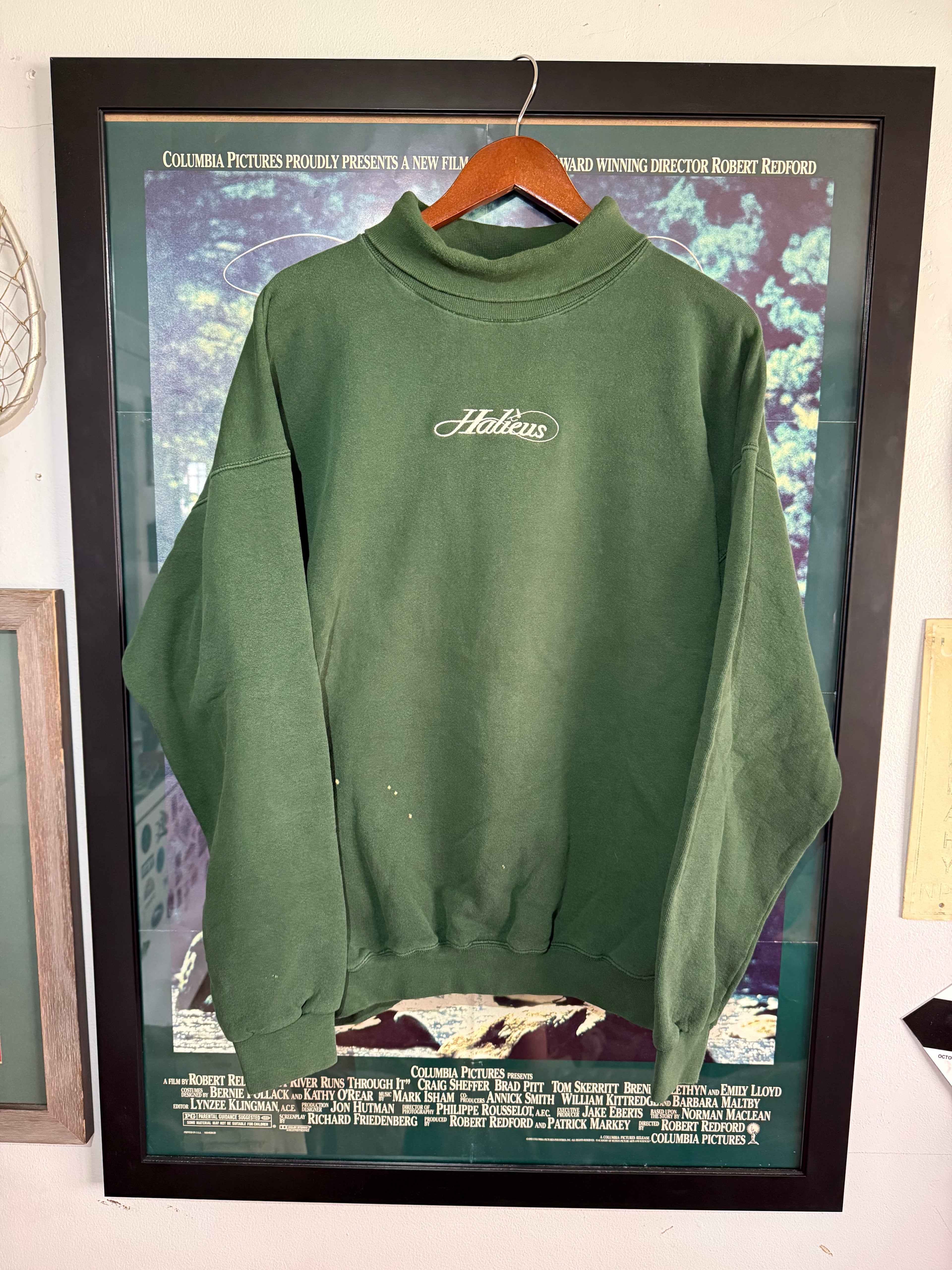Vintage Green Mockneck Sweatshirt