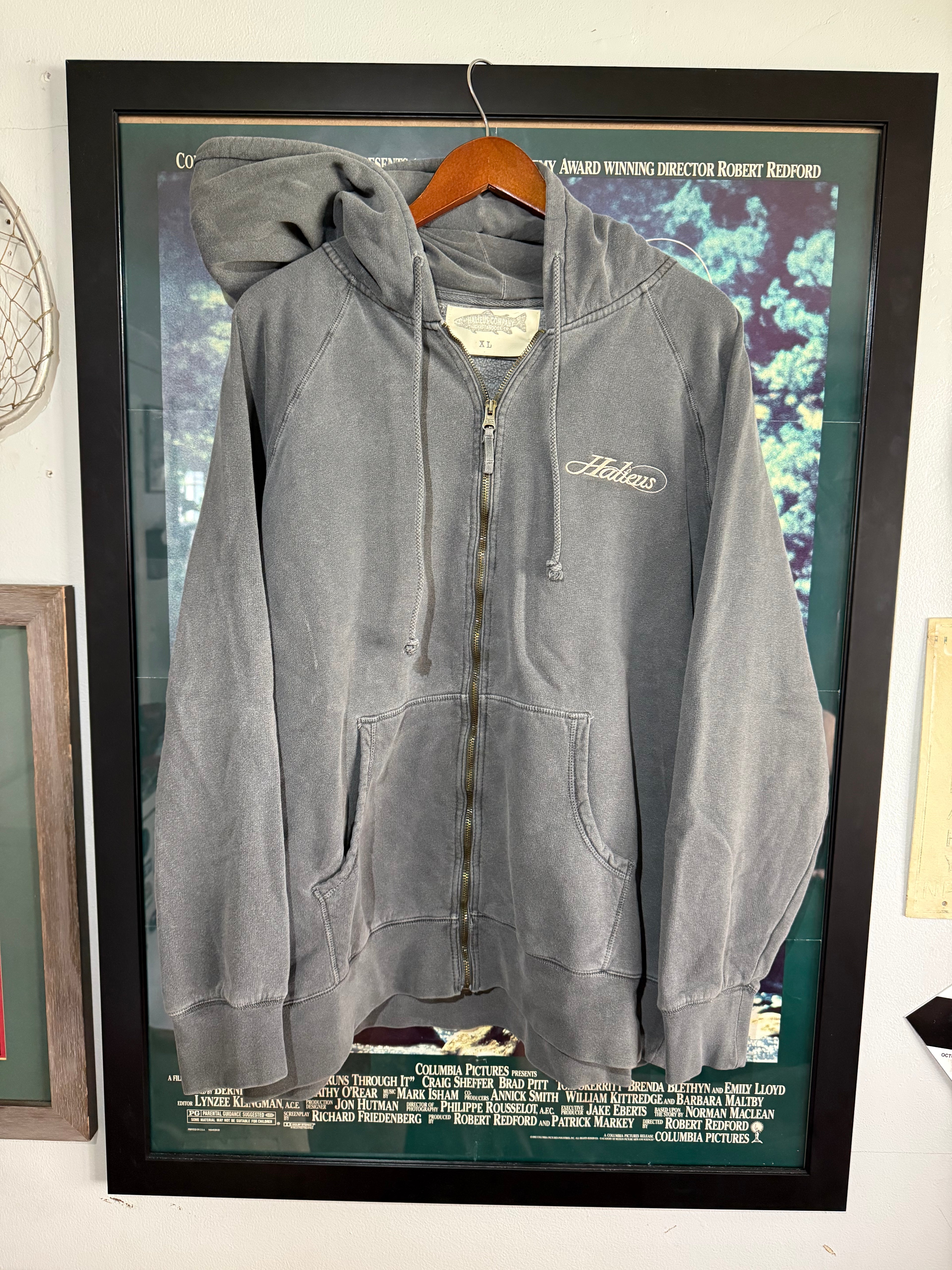 Vintage Slate Zip-Up Hoodie